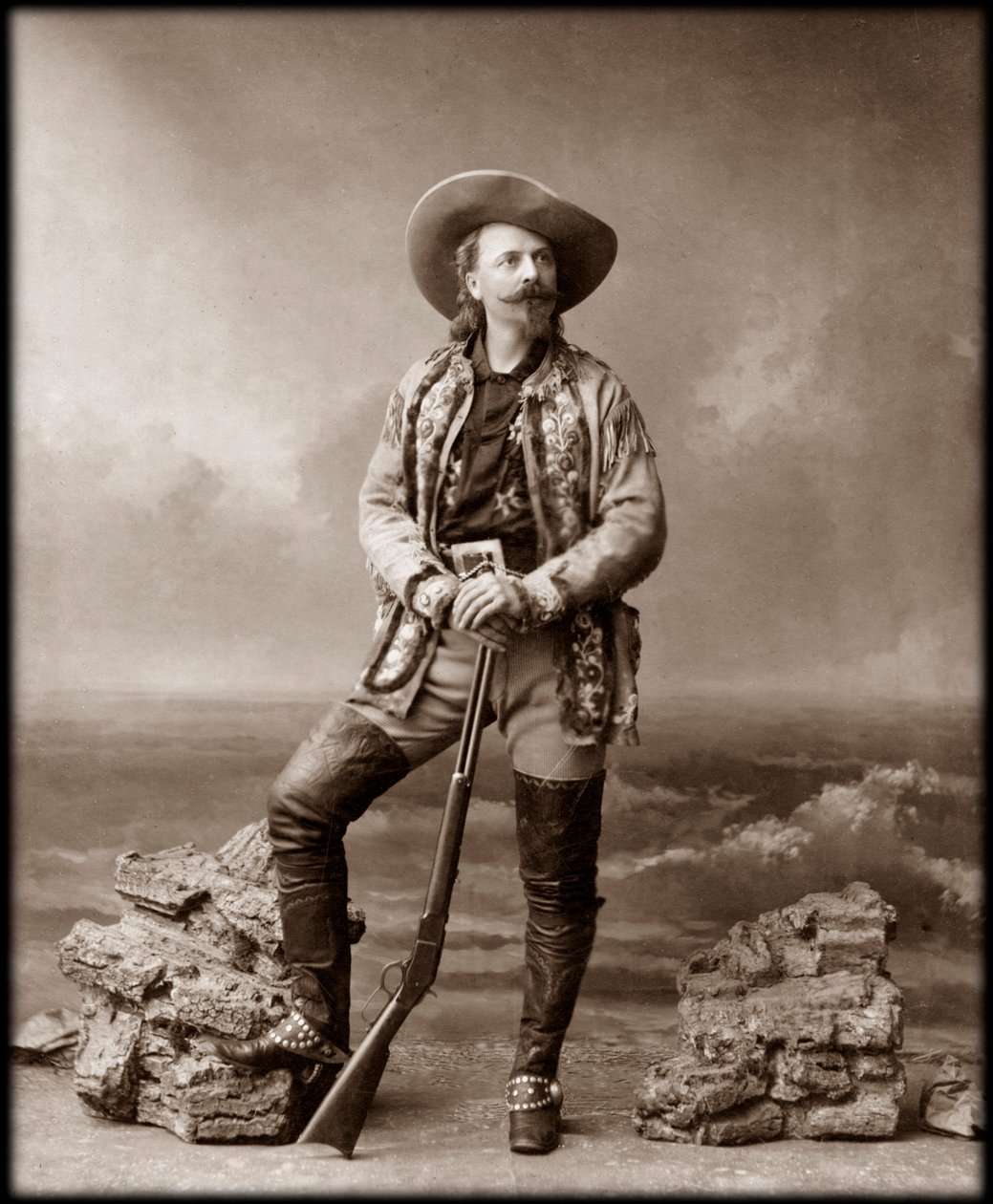 William Frederick Cody - kendt som Buffalo Bill - Portræt af Buffalo Bill (1846-1917), oberst William Cody af Unknown photographer