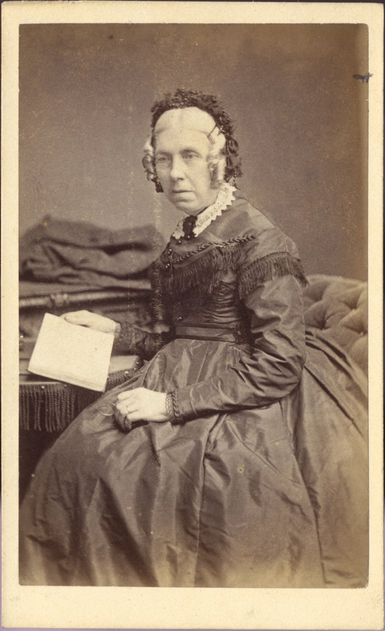 Kvinde med en bog, ca. 1860 (fotografi) af Unknown photographer