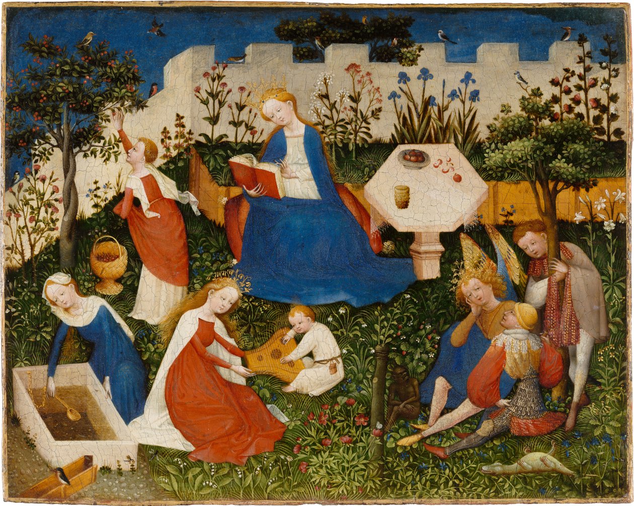 The Little Garden of Paradise, ca. 1410-20 (blandet medier på eg) af Upper Rheinish Master