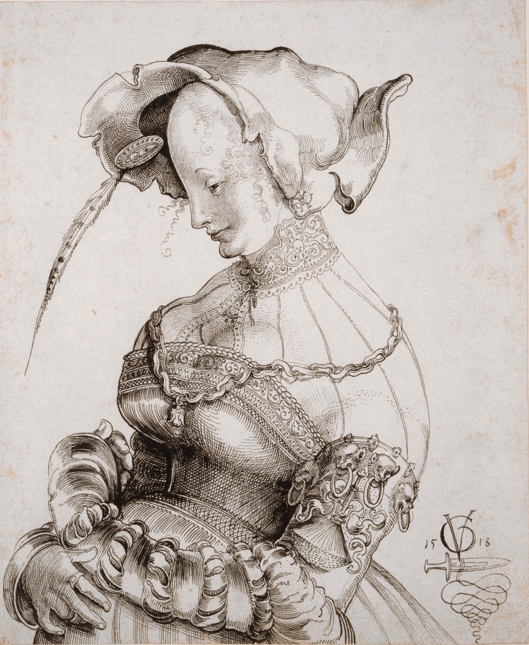 Prostitueret i halvfigur, 1518. af Urs Graf