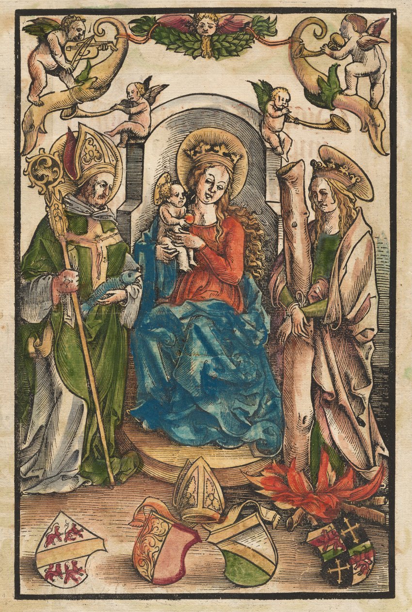 Madonnaen med Saint Ulrich og Saint Afra [recto], ca. 1511. af Urs Graf