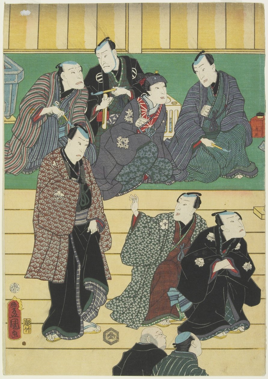 (Rehearsal of a Kabuki Play), september 1860 af Utagawa Kunisada