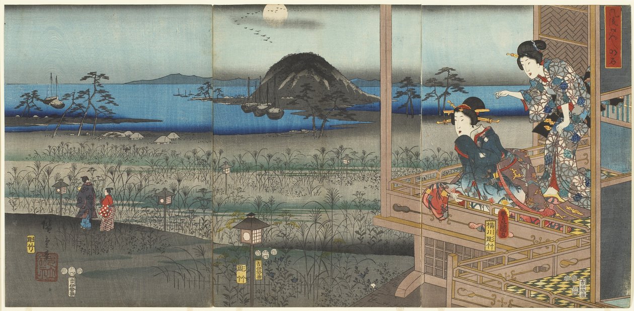 Scenen i Akashi, april 1853 af Utagawa Kunisada