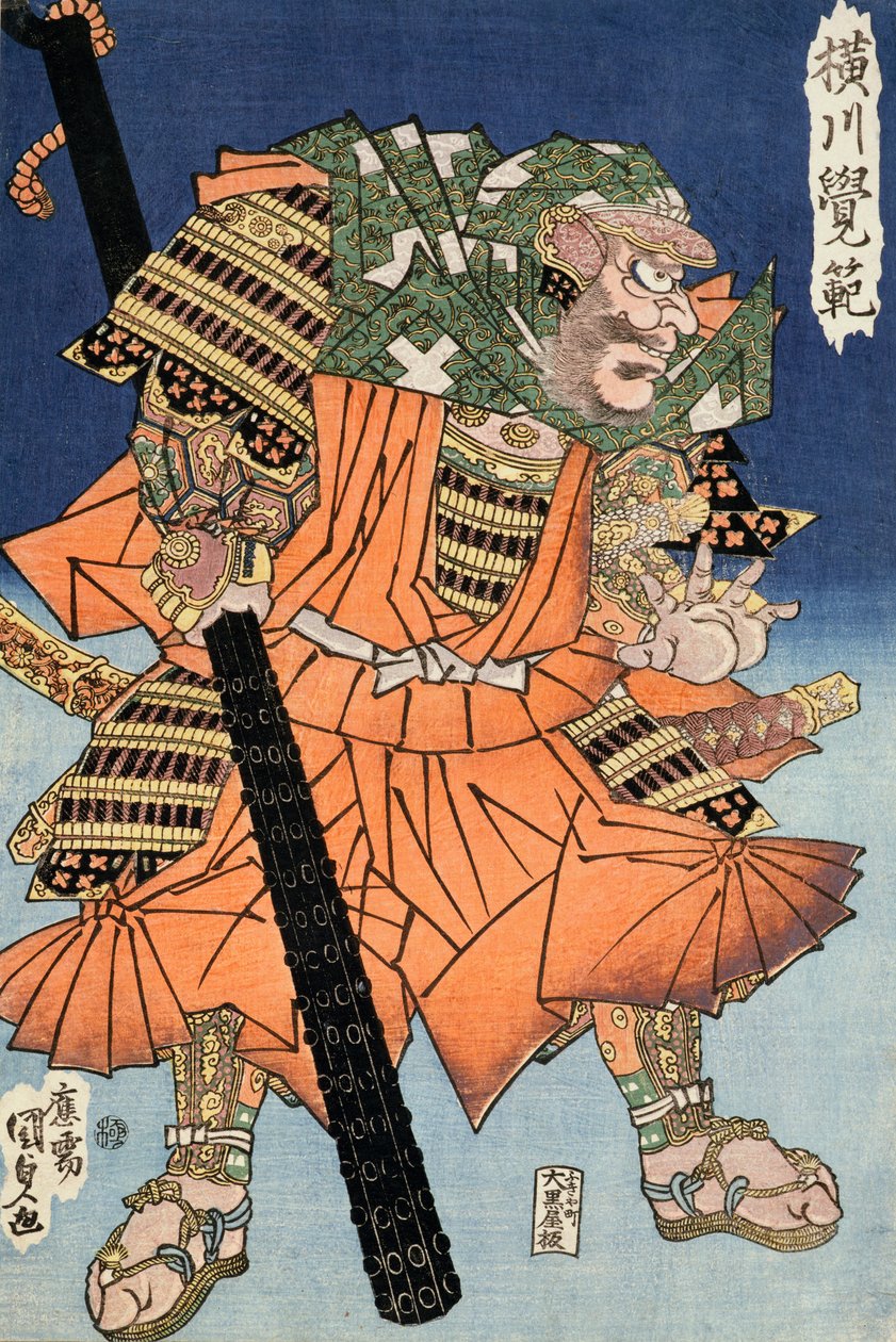 Krigermunken Yokogawa Kakuhan, pub. 1830 (træsnit i farver) af Utagawa Kunisada