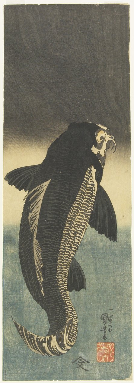 sort karpe, ca. 1842 af Utagawa Kuniyoshi