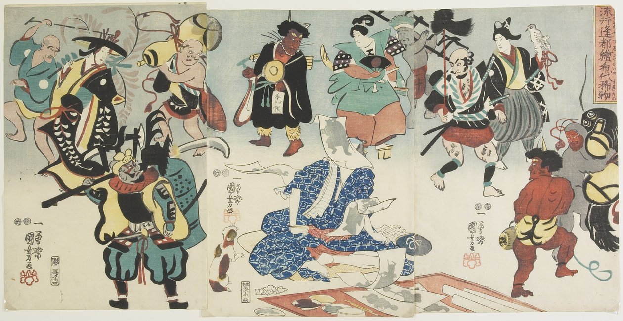 Populært O_tsu-e-fænomen, 1848 af Utagawa Kuniyoshi