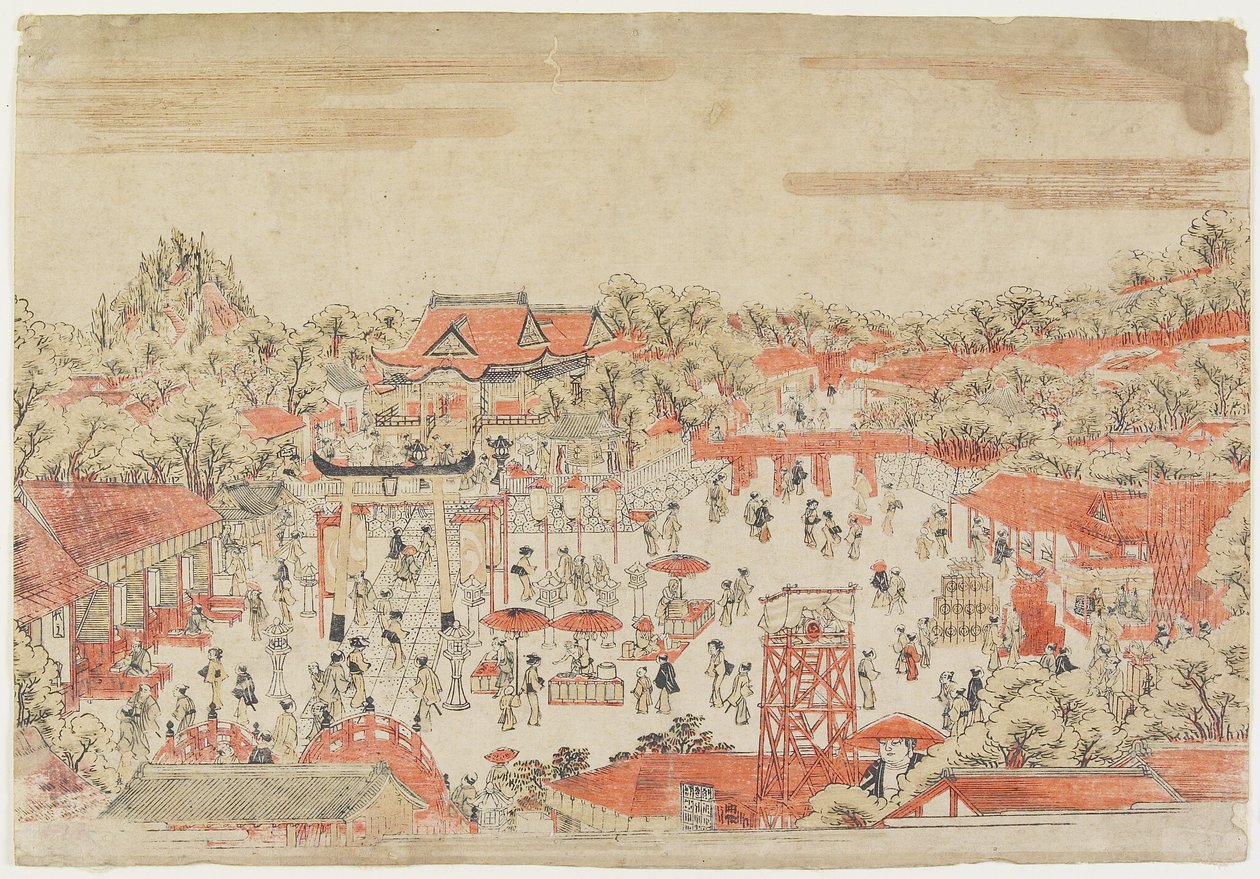 (Scene i en helligdomsgrund), ca. 1764-1782 af Utagawa Toyoharu