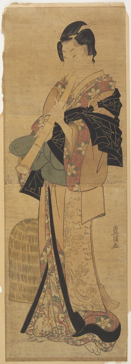 (Kvinde forklædt som en tvangspræst) af Utagawa Toyokuni
