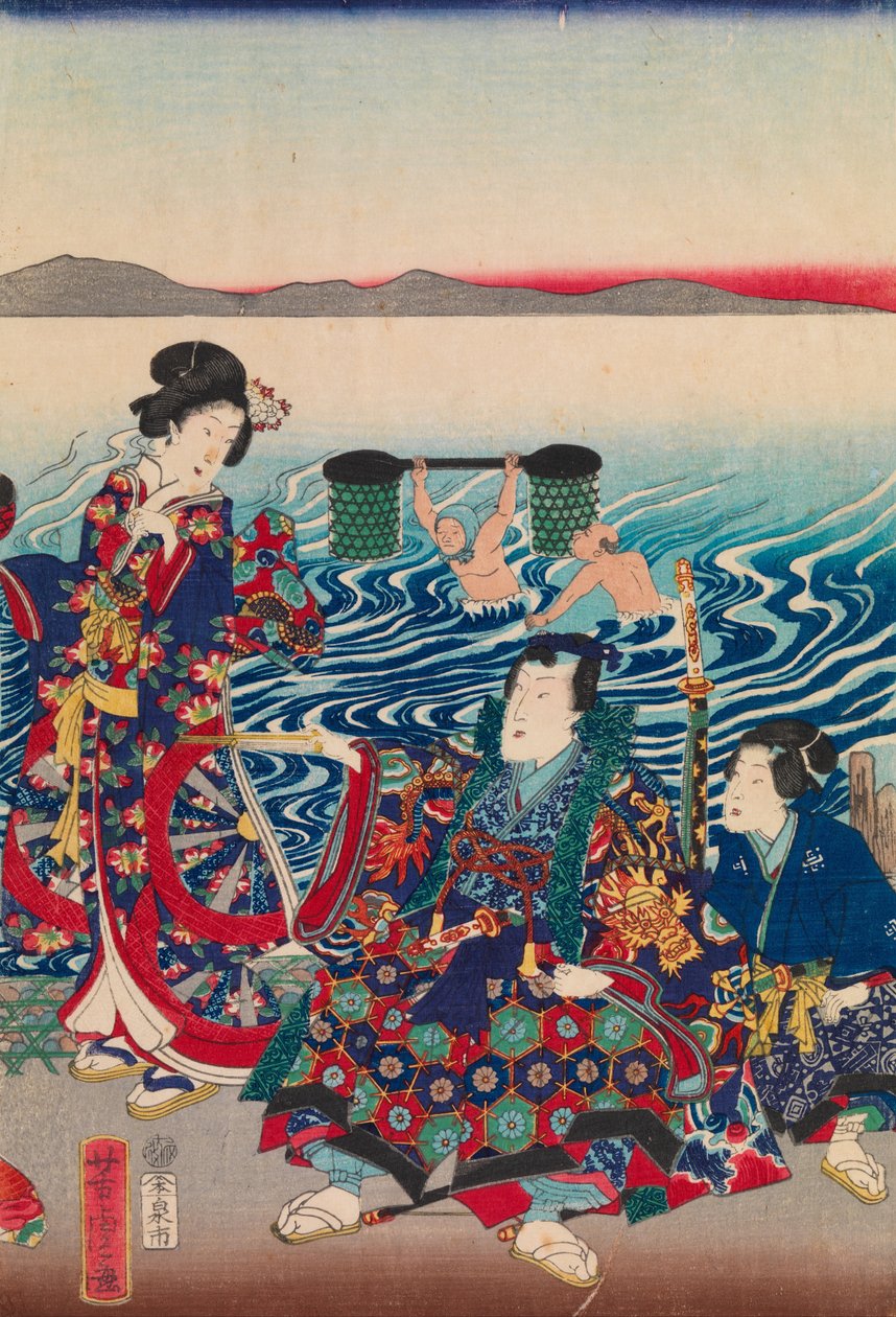 Genji krydser Oi -floden af Utagawa Yoshitora