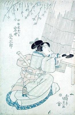 Iwai Kumesaturo som Date Otsura, en Tea House Girl (træbloktryk) af Utagawa Kunisada
