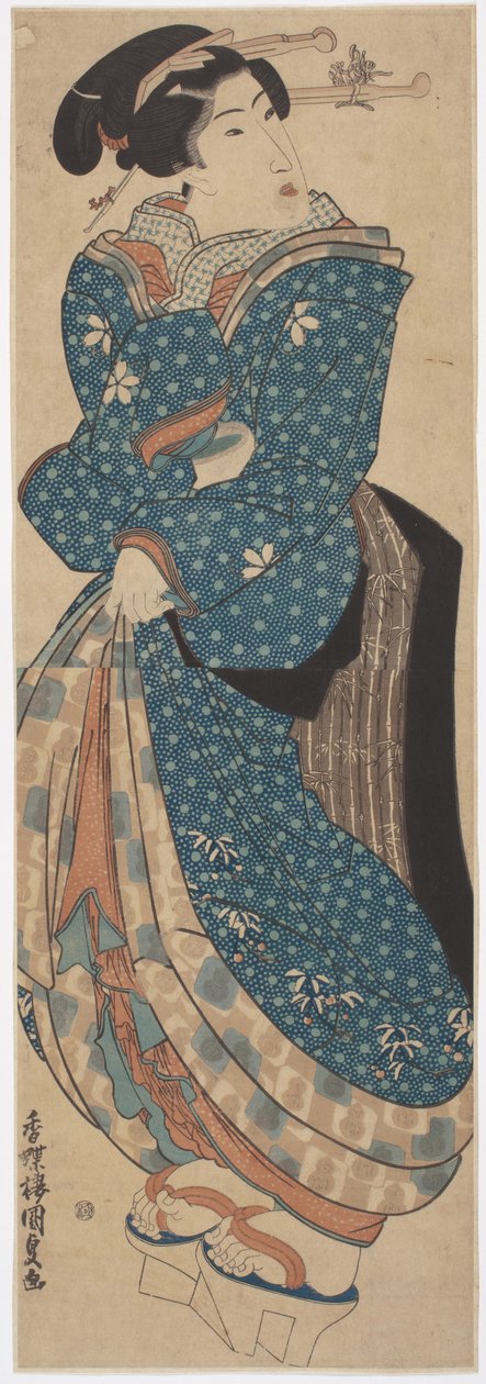 Stående Kvinde af Utagawa (1786 1865) Kunisada