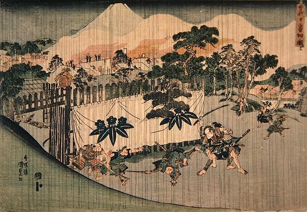 The Soga Brothers killing Ten Enemies, ca. 1830 (træblok i farver) af Utagawa Kunisada