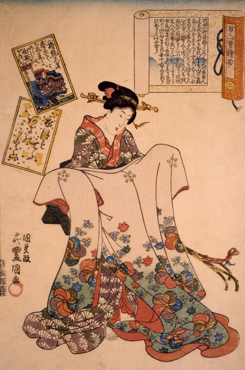 Kvinde med overdådige kjoler fra Utagawa Kunisada af Utagawa Kunisada