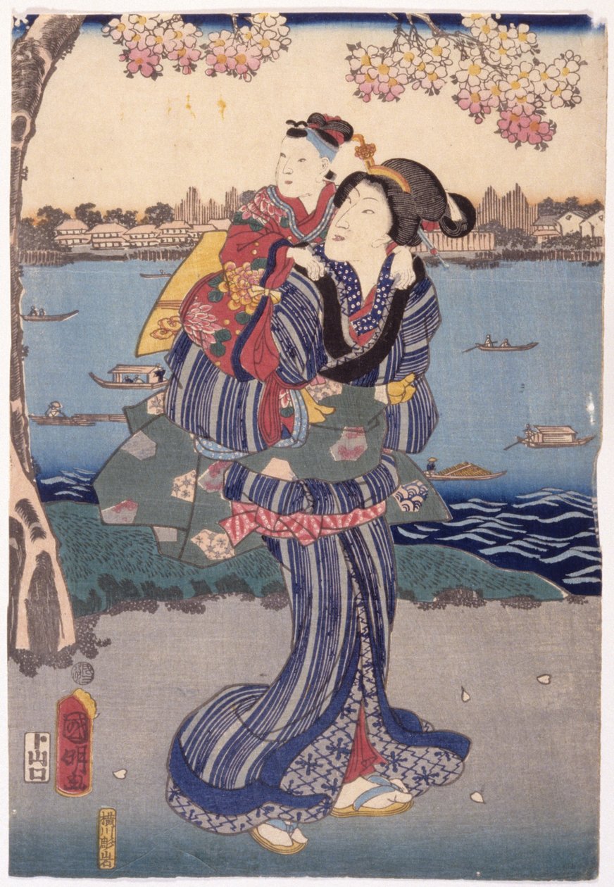 At se kirsebærblomster på Mukjima (Mukjima Hanami No Zu) af Utagawa (1835 1888) Kuniaki