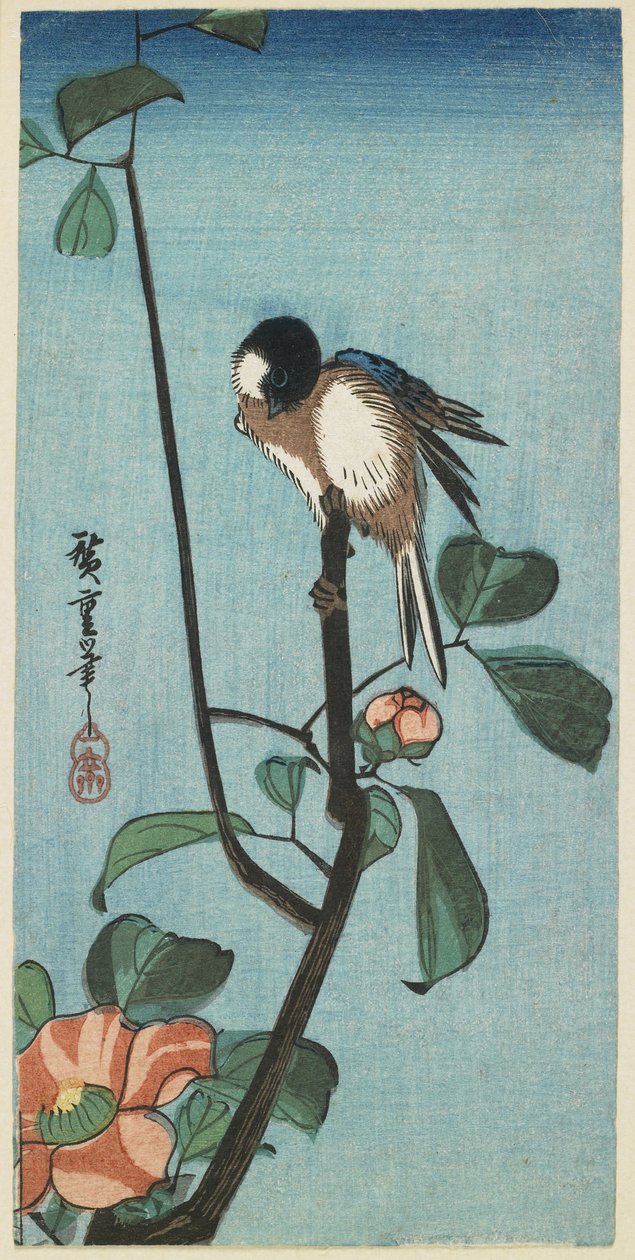 (Mejsmus på kamelia), 1830-1858 af Utagawa Hiroshige