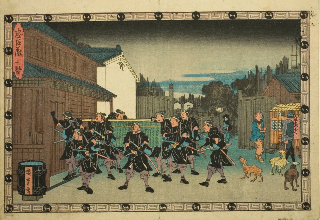 Akt 10 (Judanme), fra serien "The Revenge of the Loyal Retainers (Chushingura)" af Utagawa Hiroshige