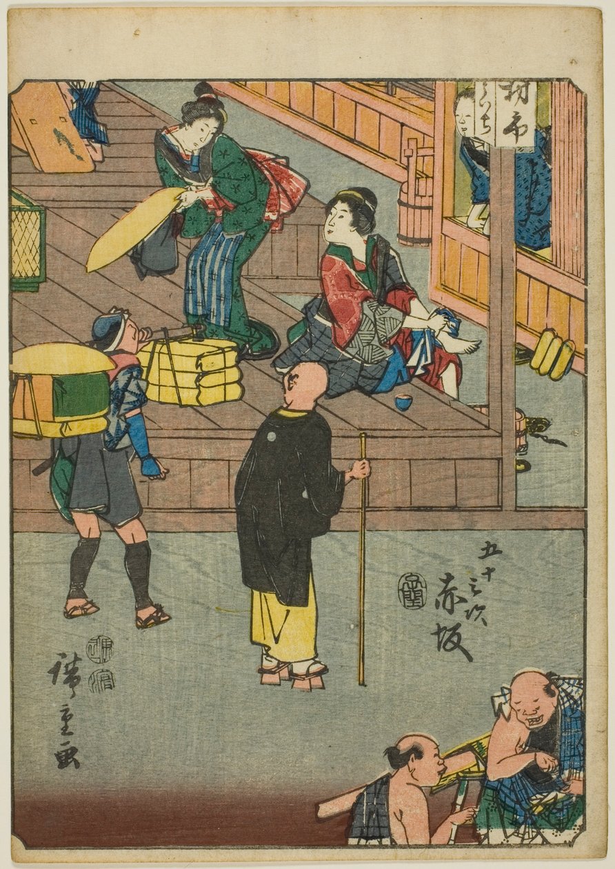 Akasaka, fra seriens "fifty-tre S tachi-lyd "of te urbanity" (Goshuyama næste) ) af Utagawa Hiroshige