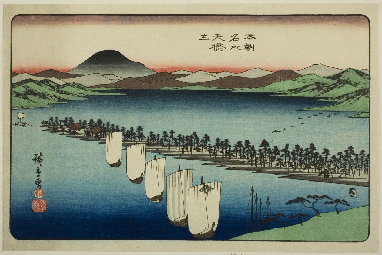 Amanohashidate, fra serien "Famous Places of Japan (Honcho meisho)" af Utagawa Hiroshige