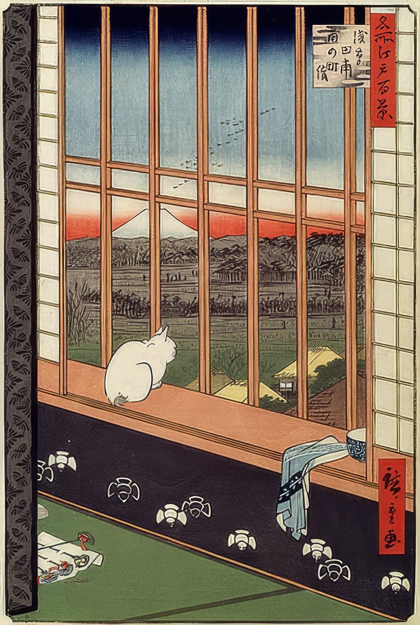 Asakusa rismarker og Torinomachi festival. Fra serien: 100 Famous Views of Edo. 1861 af Utagawa Hiroshige