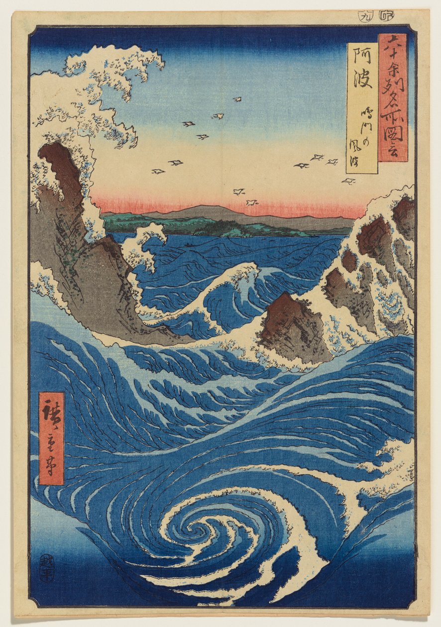 Awa-provinsen: Naruto-hvirvlerne af Utagawa Hiroshige
