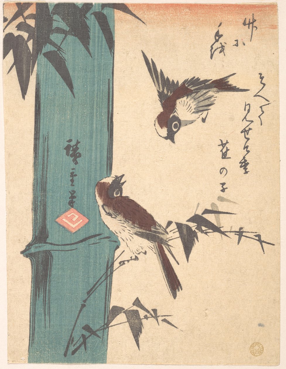 Bambus og spurve af Utagawa Hiroshige