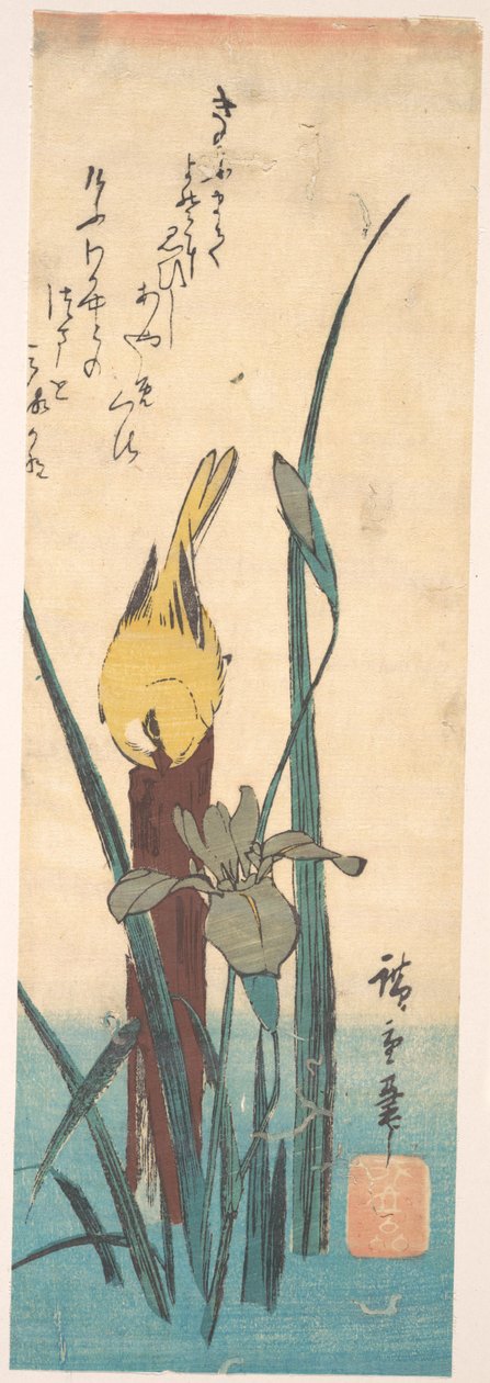 Vogel und Iris af Utagawa Hiroshige