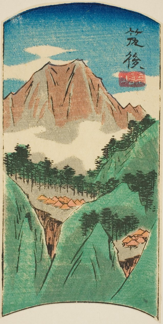Chikugo, sektion af ark nr. 17 fra serien "Udskårne billeder af provinserne (Kunizukushi harimaze zue)" af Utagawa Hiroshige
