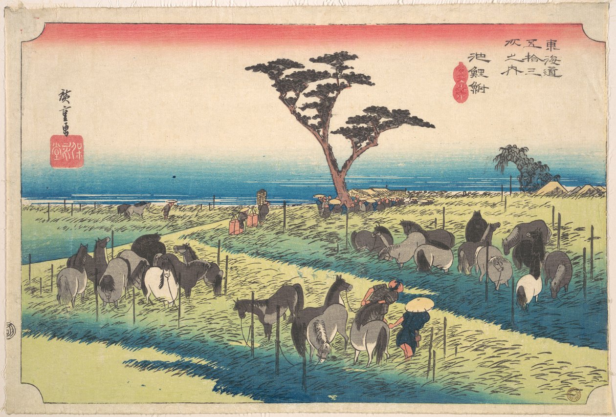 Chiryu, Shuka Uma Ichi af Utagawa Hiroshige