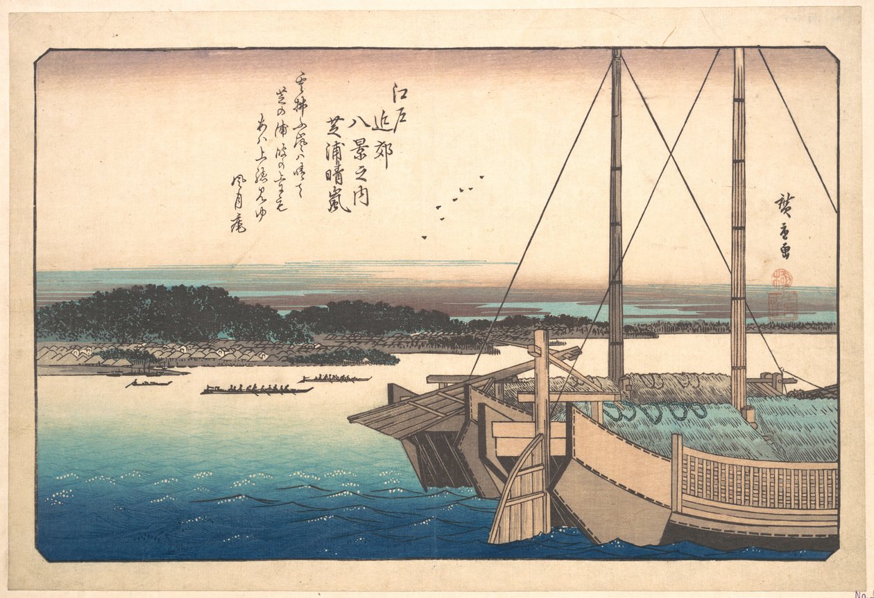 Opholdsvejr ved Shibaura af Utagawa Hiroshige
