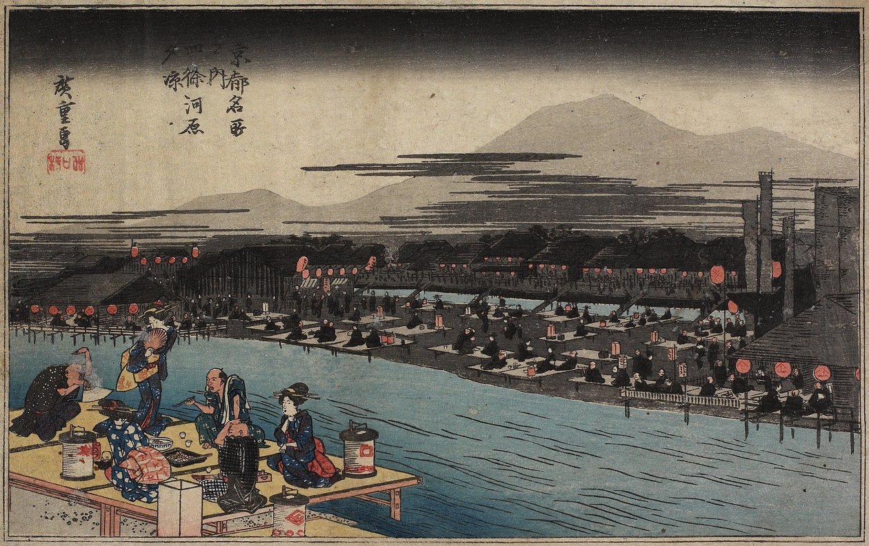 Cool of the Evening ved Shijo_ Riverbank, ca. 1834 af Utagawa Hiroshige