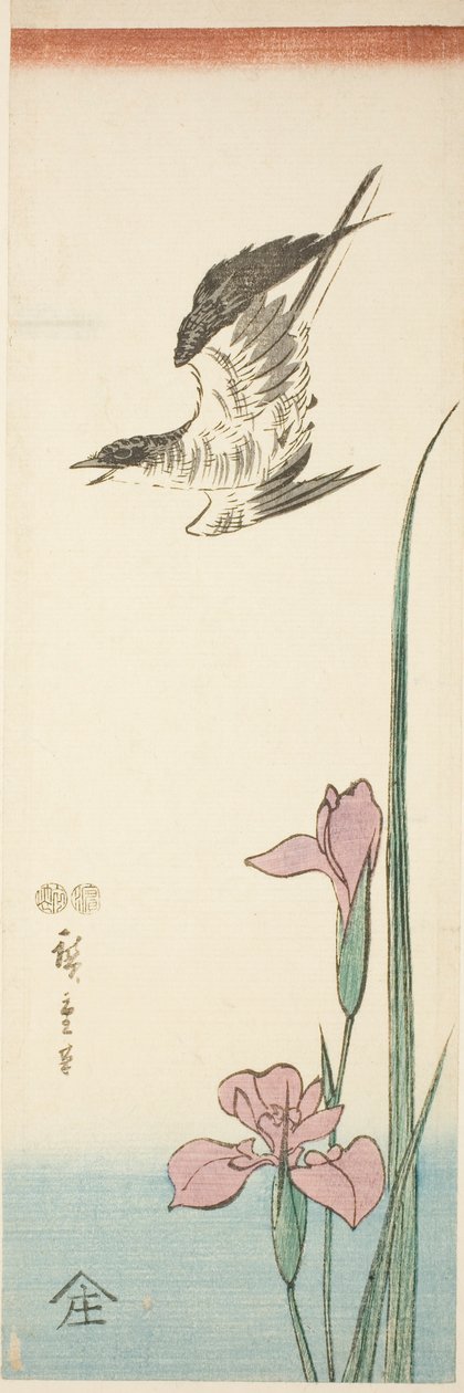 Gøg og iris af Utagawa Hiroshige