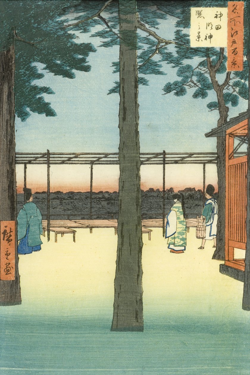 Daggry ved Kanda Myōjin-helligdommen af Utagawa Hiroshige