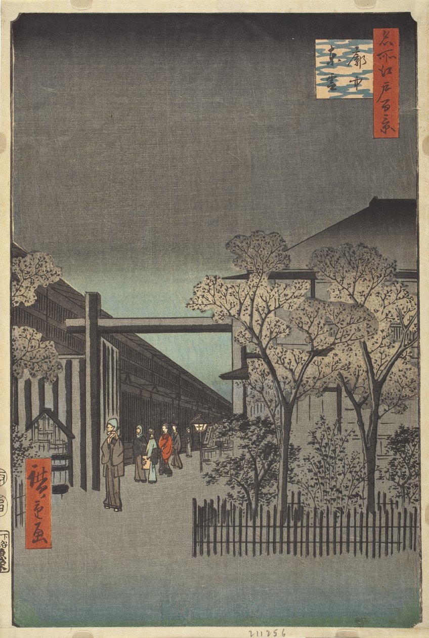 Daggry i Yoshiwara af Utagawa Hiroshige