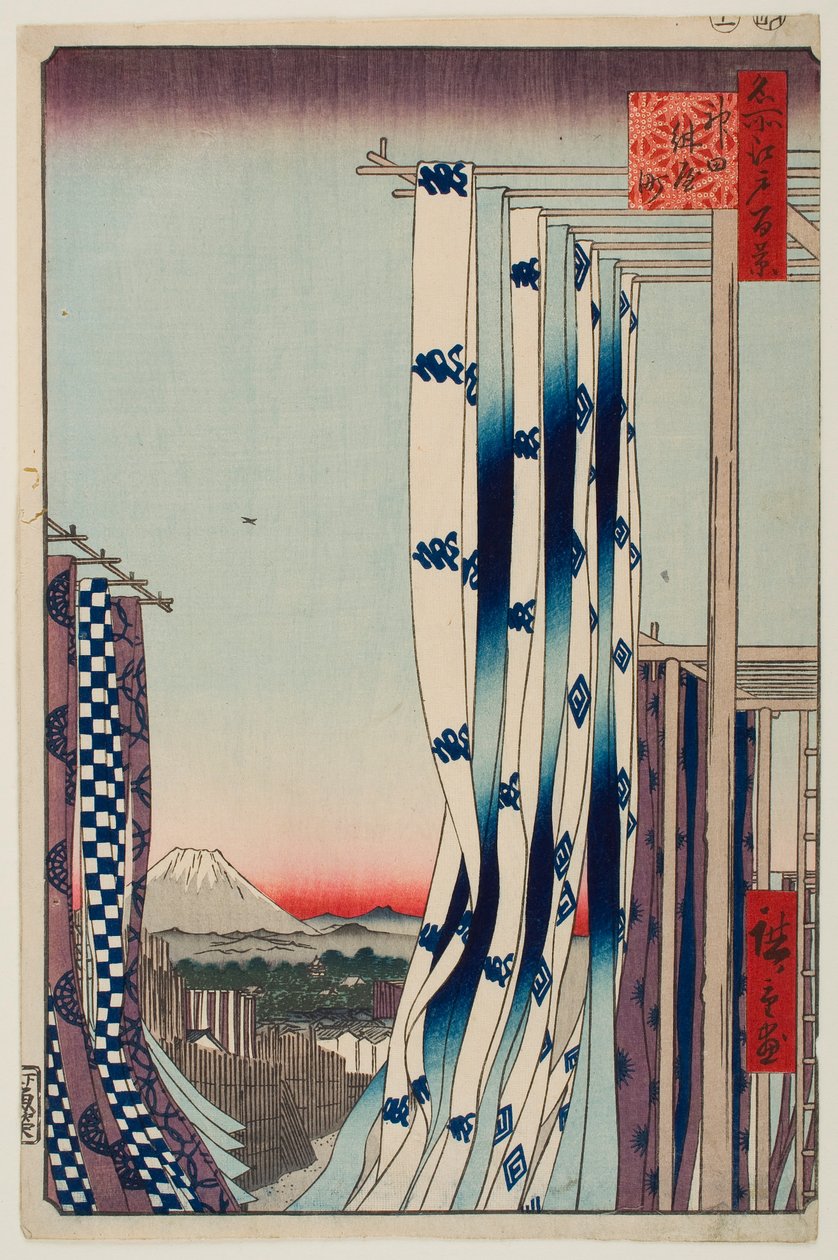 Dyer’s Street, Kanda, fra serien »Hundrede berømte udsigter over Edo« af Utagawa Hiroshige