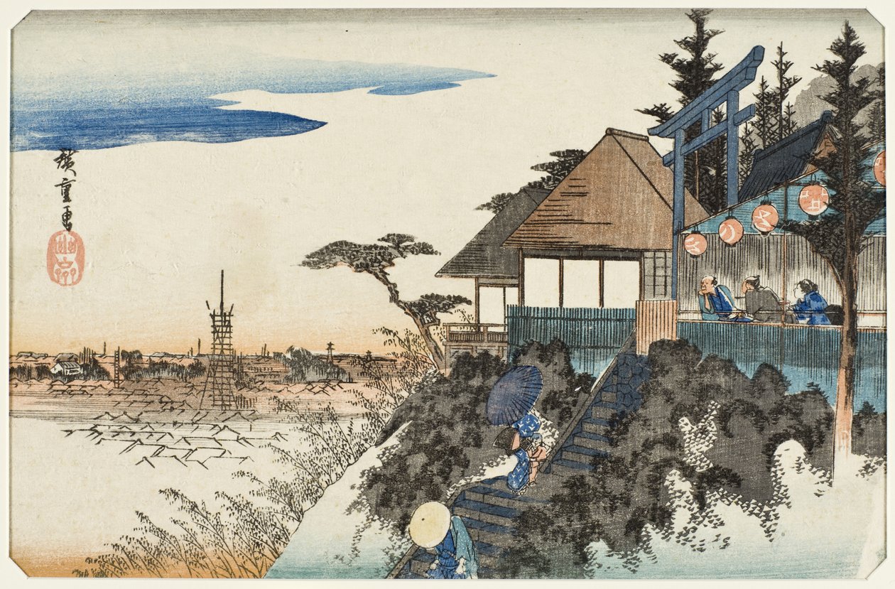 Den østlige skråning ved Kanda Myōjin-helligdommen af Utagawa Hiroshige