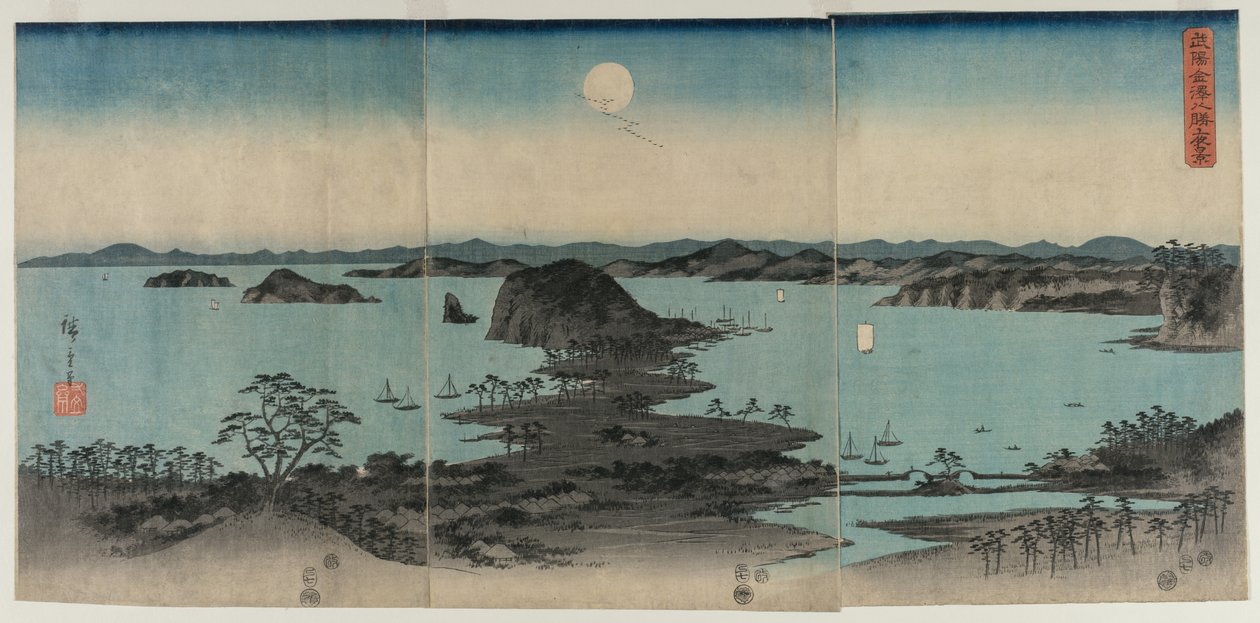 Otte udsigter over Kanazawa om natten af Utagawa Hiroshige
