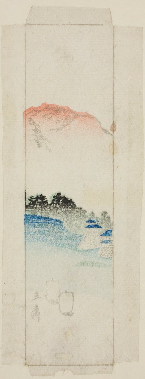 Konvolut med landskab af Utagawa Hiroshige