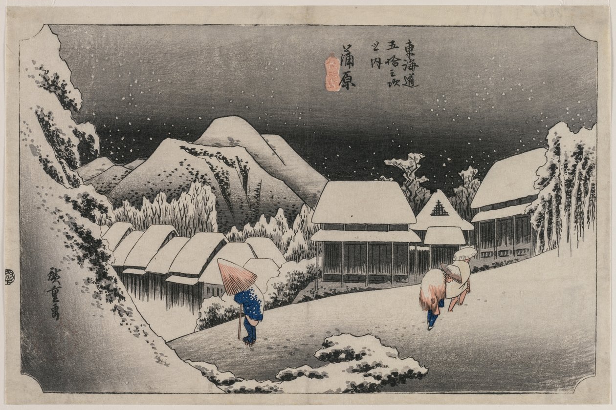 Aftensne ved Kambara (nummer seksten i serien Fifty-three Stations of the Tokaido) af Utagawa Hiroshige