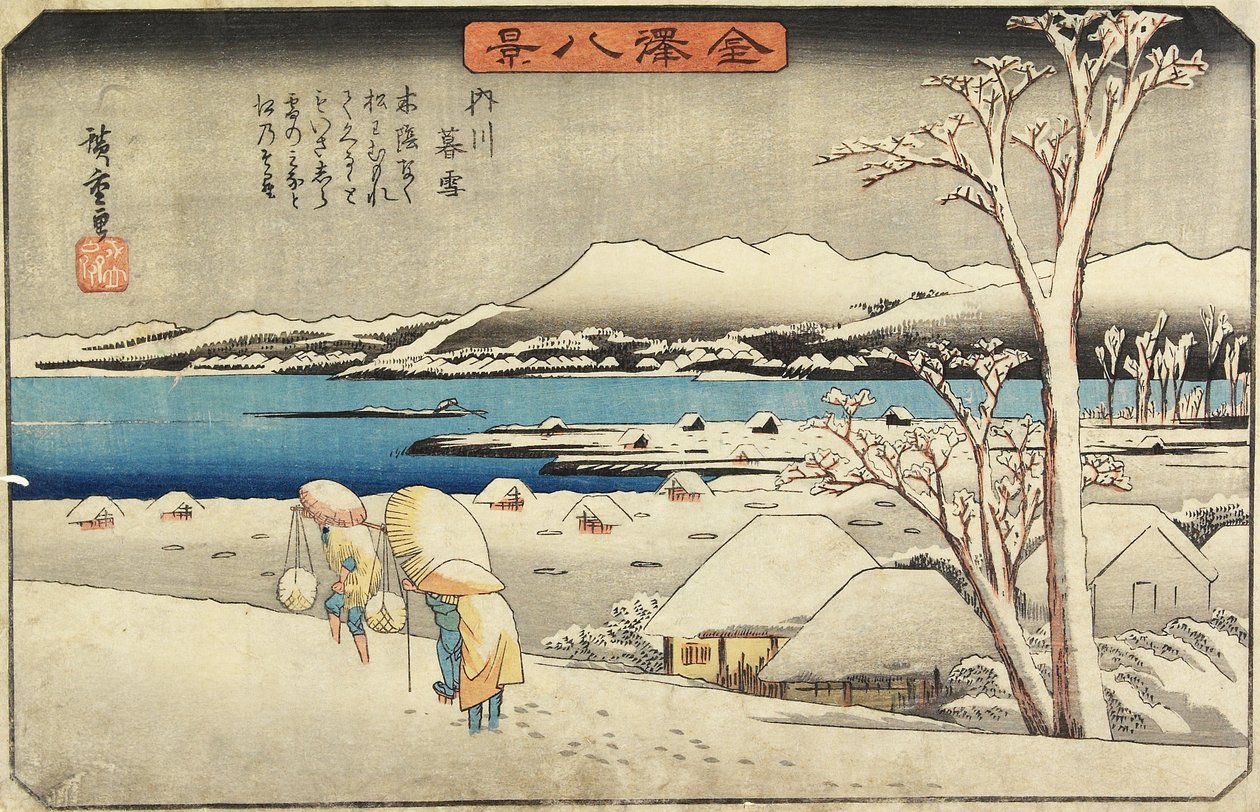 Aftensne ved Uchikawa, ca. 1835-1836 af Utagawa Hiroshige