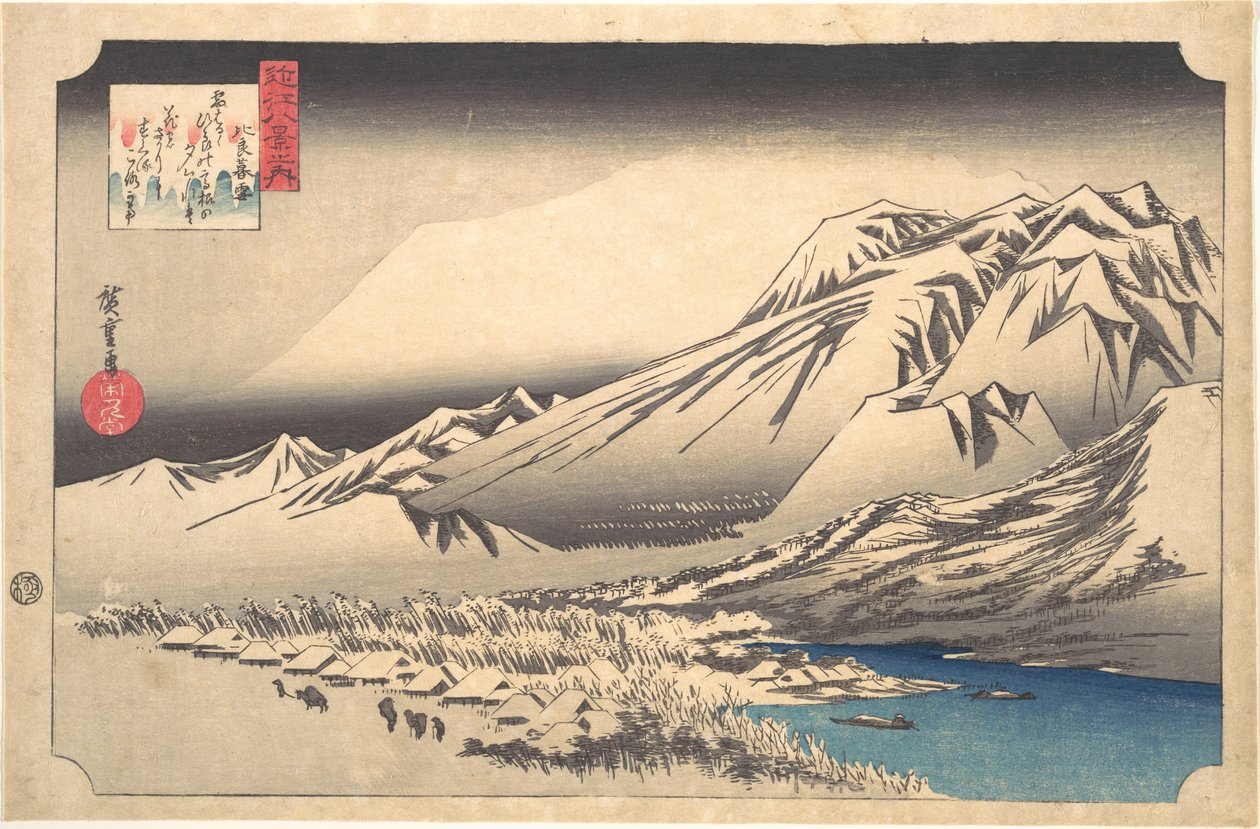 Aftensne på Hira-bjerget af Utagawa Hiroshige