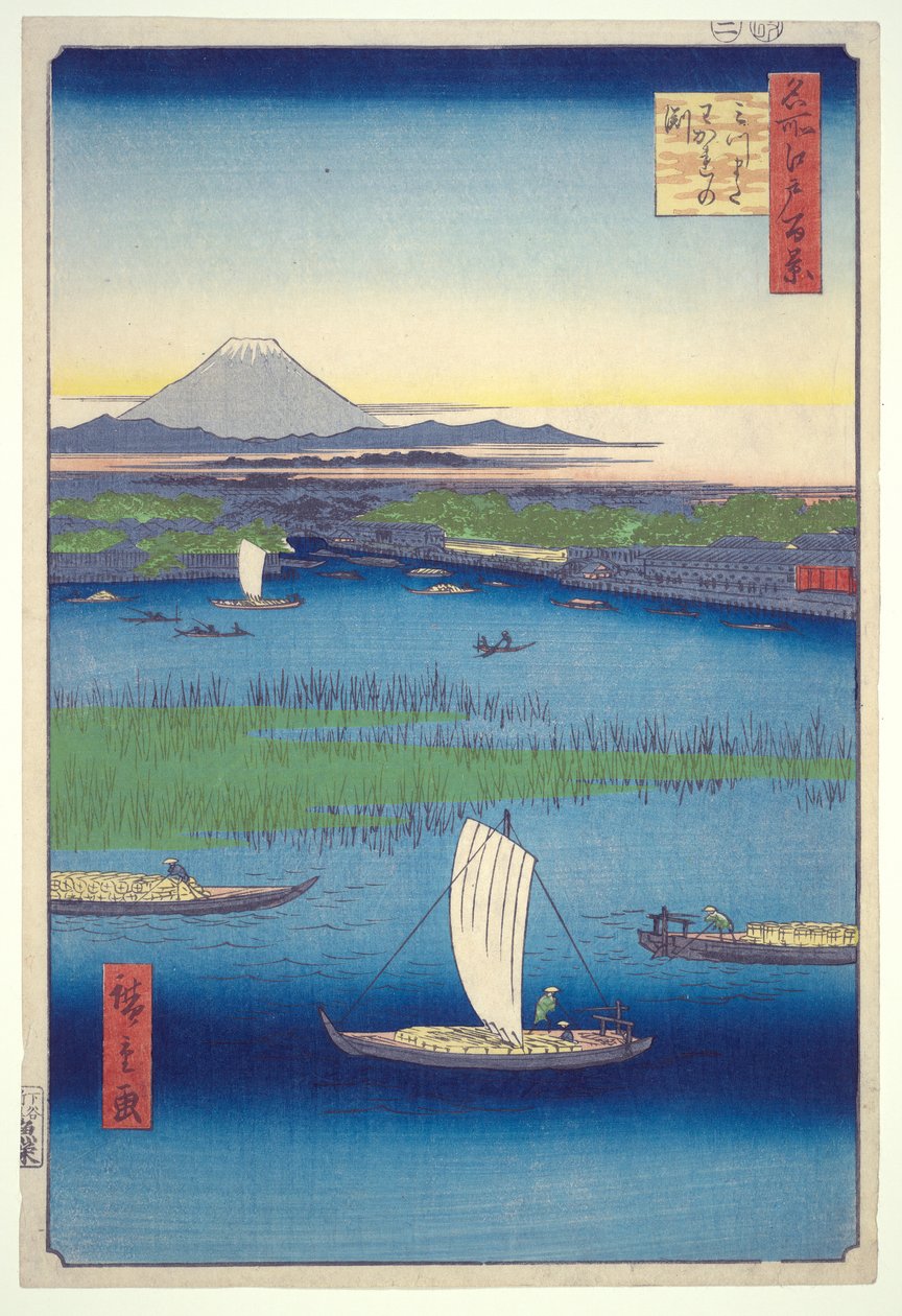 Fairwell Deep at Mitsumata Fork, fra serien One Hundred Famous Views of Edo af Utagawa Hiroshige