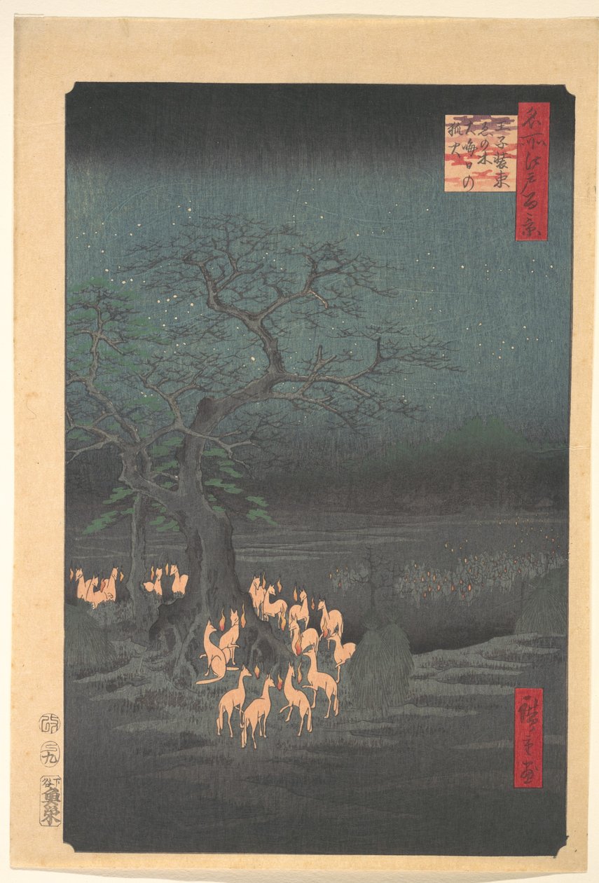 Ræve mødes i Ōji af Utagawa Hiroshige