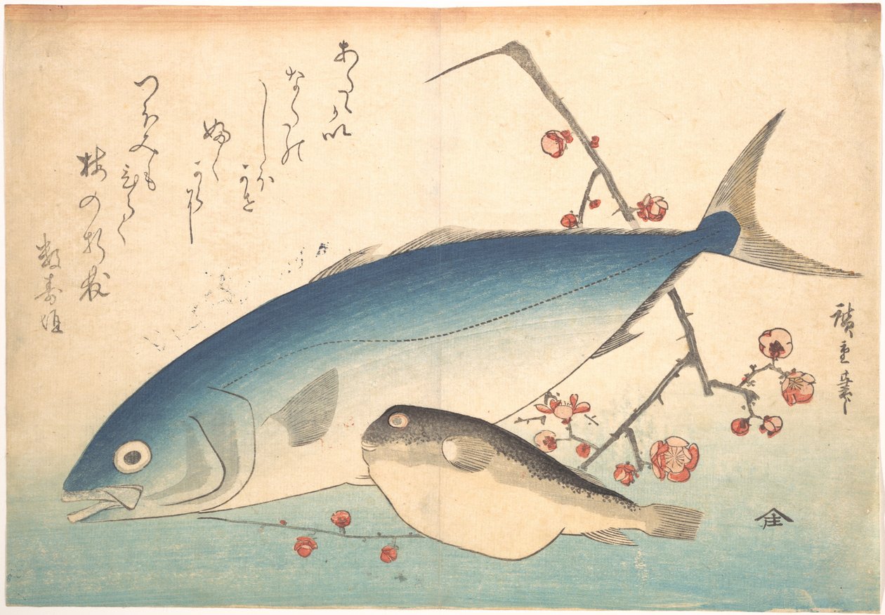 Fugu- og inadafisk, fra serien Uozukushi (Alle fiskearter) af Utagawa Hiroshige