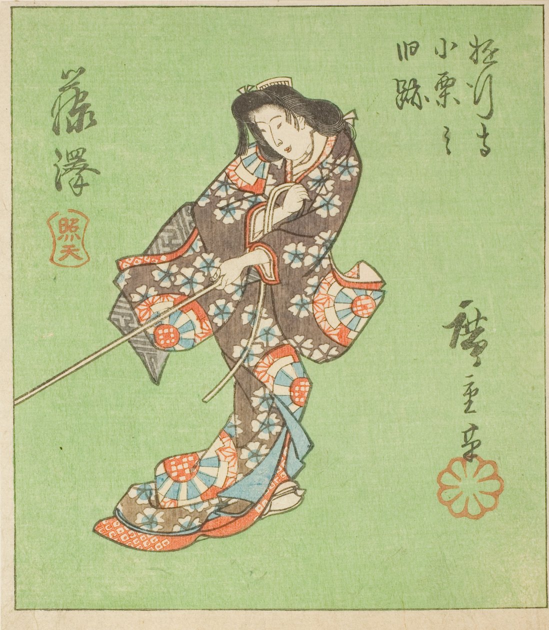 Fujisawa, sektion af ark nr. 2 Fra serien "Cutout -billeder af Tokaido (Tokaido Harimaze Zue)" af Utagawa Hiroshige