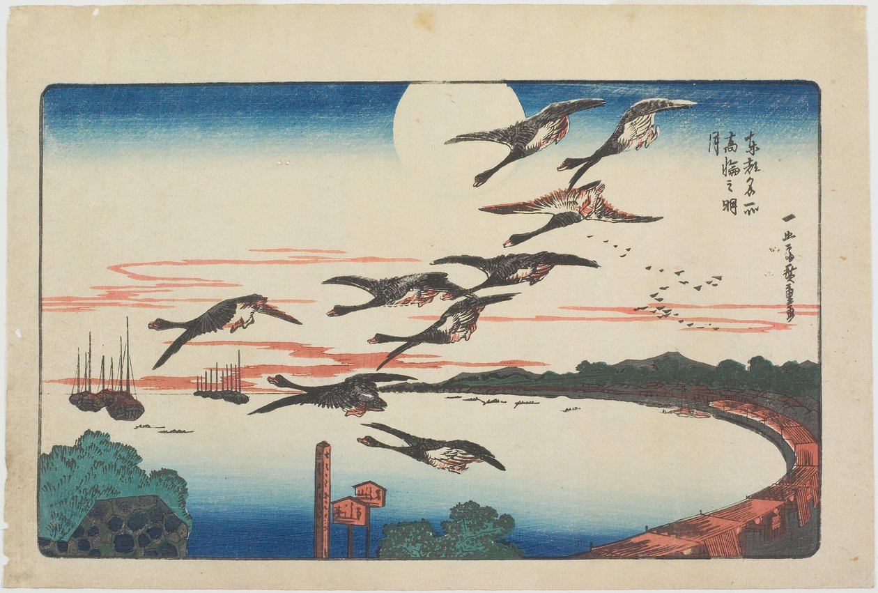 Fuldmåne over Takanawa af Utagawa Hiroshige