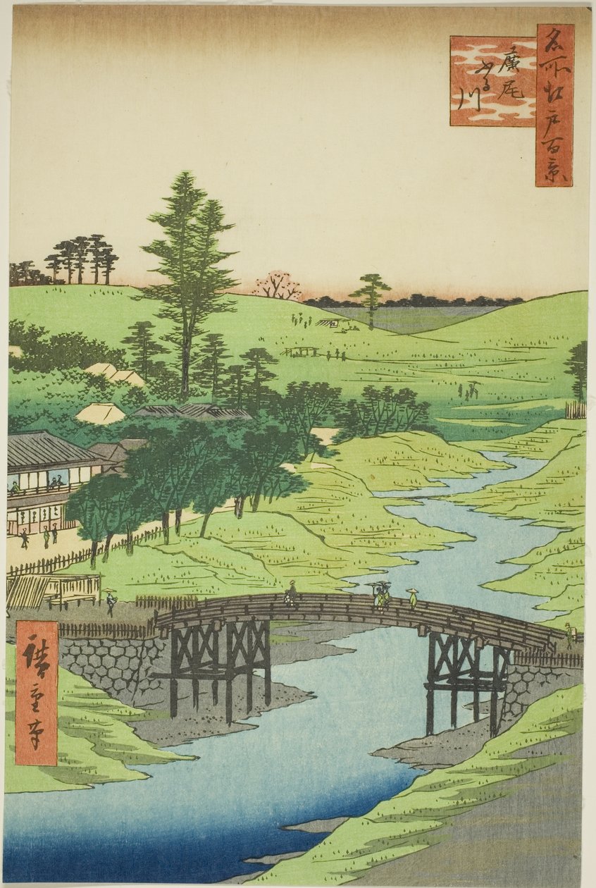 Rive Furukawa, Hiroo (Hiroo Furukawa), fra seriens ``Ridge for ridge d re d fa net s views of Edo (One Hundred Famous Views of Edo)