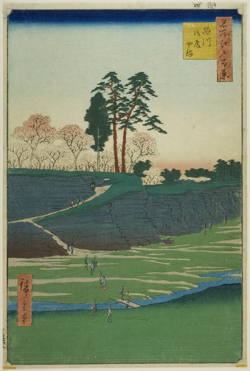 Goten Hill ved Shinagawa (Shinagawa Gotenyama), fra serien "One Hundred Famous Views of Edo (Meisho Edo hyakkei)"v af Utagawa Hiroshige