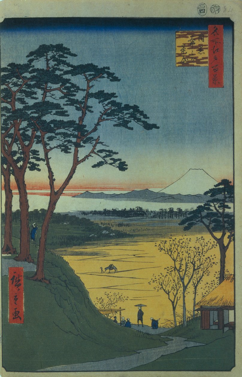 Bedstefars tehus i Meguro hundrede berømte udsigter over Edo, 1856-1858 af Utagawa Hiroshige