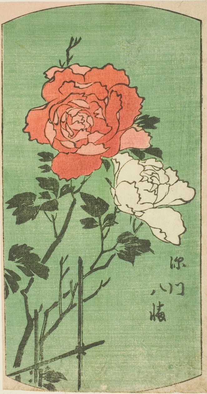 Hachiman-helligdommen i Fukagawa (Fukagawa Hachiman), sektion af et ark fra serien "Udklippede billeder af berømte steder i Edo (Edo meisho harimaze zue)" af Utagawa Hiroshige