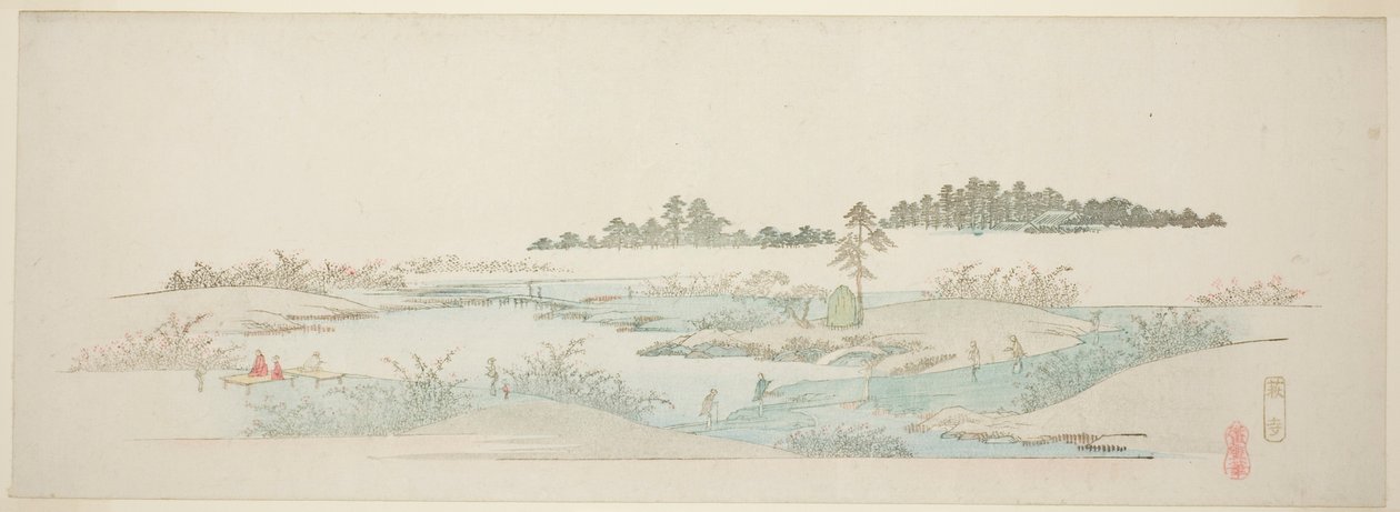 Hagi Temple (Hagidera), fra serien "Thirteen Views of the Environs of Edo" af Utagawa Hiroshige
